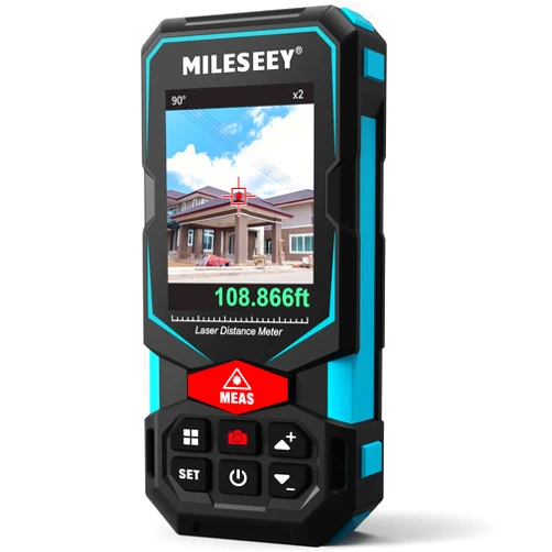 MiLESEEY Laser Measure, MiLESEEY 330Ft Laser Distance Meter, Rechargeable Multifunctional Laser Measurement Tool with Pointfinder Camera,P2P Technology, Perfect for Outdoor Long-Range Measuring (App Version)