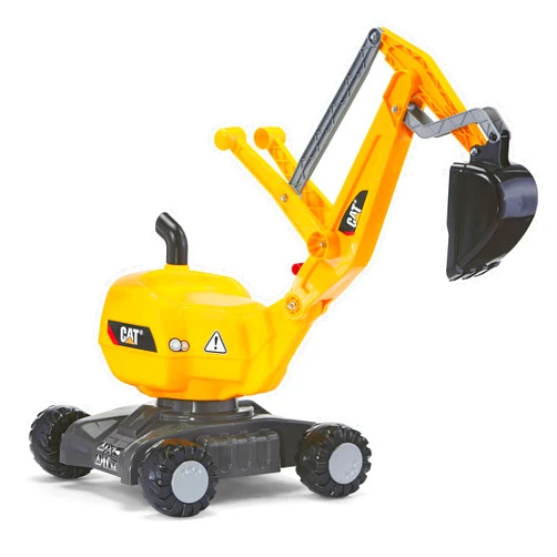 rolly toys CAT Construction Ride-On: 360-Degree Excavator/Shovel Digger, Youth Ages 3+ , Yellow