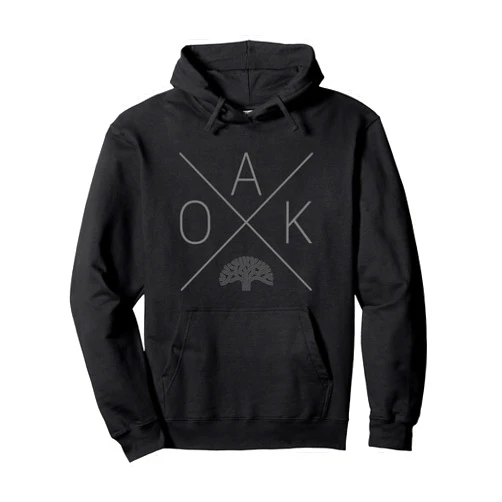 1852 OAK Oak Tree Cross Design (grey) - Oakland California Pullover Hoodie