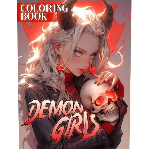 George Hess Demon Girls Coloring Book: Dark Delights Coloring Pages With Monster Girl Illustrations For Teens and Adults to Relax & Unwind