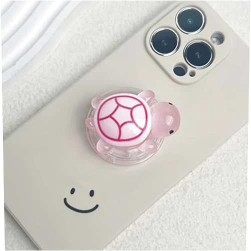 G GRIPONG GRIPONG Cute 3D Sea Turtle Expandable Collapsible Mobile Phone Grip Stand Holder for Smartphone Tablet Cell Phone Accessory (Pink)