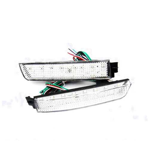 SSHLight 2x Clear Lens Bumper Reflector LED Backup Tail Brake Light Fit For Compatible with Juke Murano Sentra Infiniti FX35 FX37 QX70 Z51
