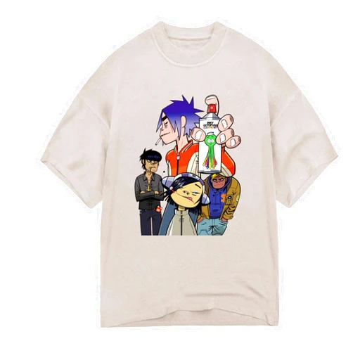 Gorillaz Unisex-Adult Cig Inky Octopus Spray Back T-Shirt