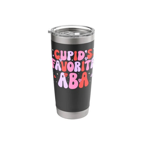 Valentine ABA Therapist Gifts Co. Cupid's Favorite ABA Therapy Couple Valentine's Day Stainless Steel Insulated Tumbler