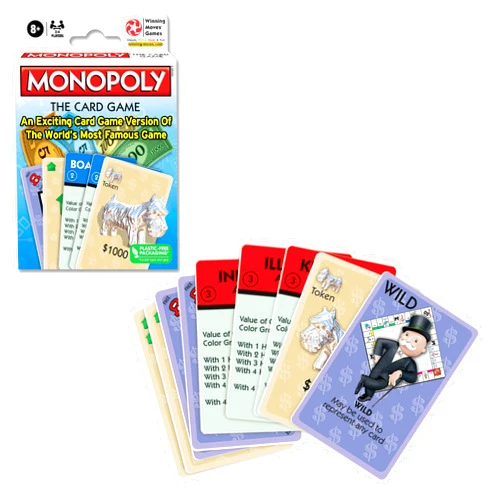 Winning Moves Monopoly The Card Game, Rummy Style Card Game Version of The World's Most Famous Game for 2 to 4 Players, Ages 8+