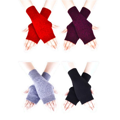 Tatuo Cashmere Fingerless Gloves Wrist Warmers with Thumb Hole for Women and Men