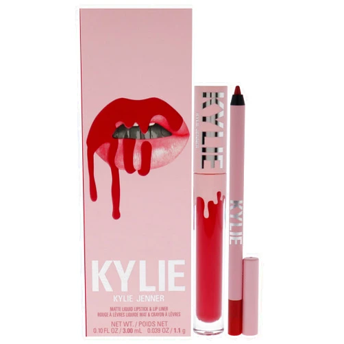 Kylie Cosmetics Matte Lip Kit - 503 Bad Lil Thing for Women - 2 Pc 0.10 oz Matte Liquid Lipstick, 0.03 oz Lip Liner