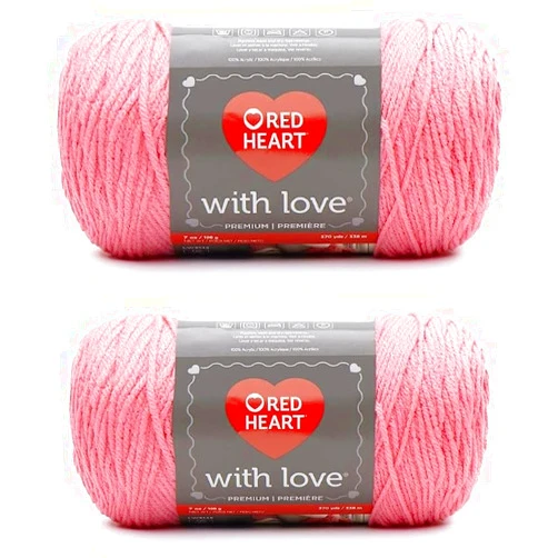 Generic Red Heart with Love Bubblegum Yarn - 2 Pack of 198g/7oz - Acrylic - 4 Medium (Worsted) - 370 Yards - Knitting/Crochet