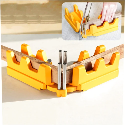 SIPTPNLEI 2-in-1 Mitre Measuring Cutting Tool,Miter Saw Protractor and 85-180°Angle Finderfor Home Improvement Carpentry Work (Yellow)