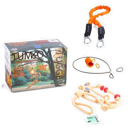 Tumbo Tugger Xtreme - Large Dogs - 1000 lb Breaking Strength - Dog Tree Hanging Bungee Tug Toy for Exercise - Outdoor Play Cord & Tether Tug - Spring Pole Rope Toy - Dog Playground Backyard