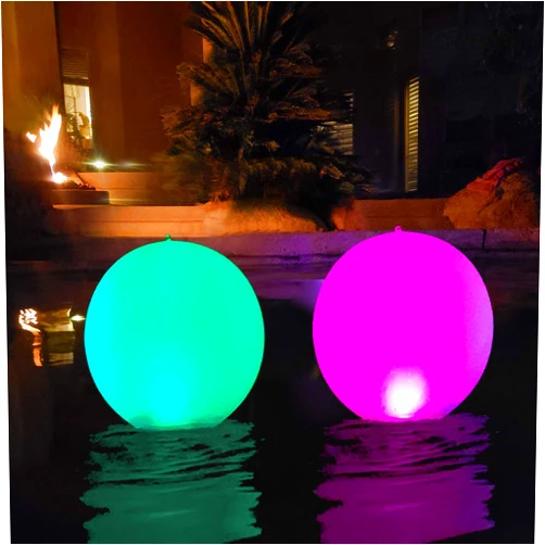 Esuper Floating Pool Lights Inflatable Waterproof IP68 Solar Glow Globe,14” Outdoor Pool Ball Lamp 4 Color Changing LED Night Light, Party Decor for Swimming Pool,Beach,Garden,Backyard,Lawn,Pathway - 2 PCS