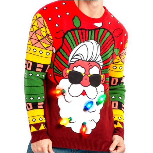JOYIN LED Light Up Ugly Christmas Sweater Men, Ugly Sweater Men with Built-in Light Bulbs, Holiday Funny Pullovers 2025