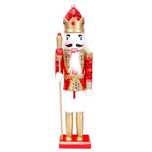 LUOZZY Christmas Nutcracker Ornament Wooden Nutcracker Soldier Table Decorations Christmas Party Supplies Decorations (Gold)