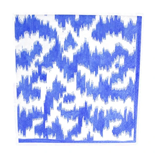Caspari Modern Moir Paper Luncheon Napkins in Blue - 20 Per Package