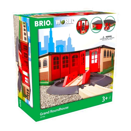 BRIO World - 33736 Grand Roundhouse - Ultimate Train Set Accessory | Accommodates 5 Trains | Rotating Switch Turntable | Compatible with All Railway Toys | Perfect for Kids Ages 3+