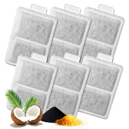 TOGGATH 6 Pack Cat Water Fountain Filter Replacement Compatible with PetSafe Whisker City Automatic Pet Fountain, Small and Large Size Pet Water Fountain Replacement Filters(Small)
