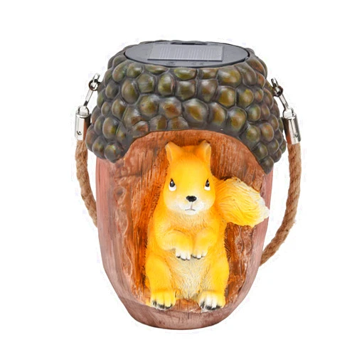 YWBL-WH Squirrel Solar Garden Lights, Squirrel Solar Hanging Lantern Outdoor Animal Decorative Lights for Patio Yard Pathway, Landscape Lighting