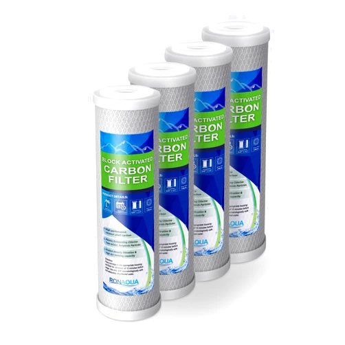 Ronaqua 4 Block Activated Carbon 5 Micron Water Filters WELL-MATCHED with WFPFC8002, WFPFC9001, WHCF-WHWC, WHEF-WHWC, FXWTC, SCWH-5
