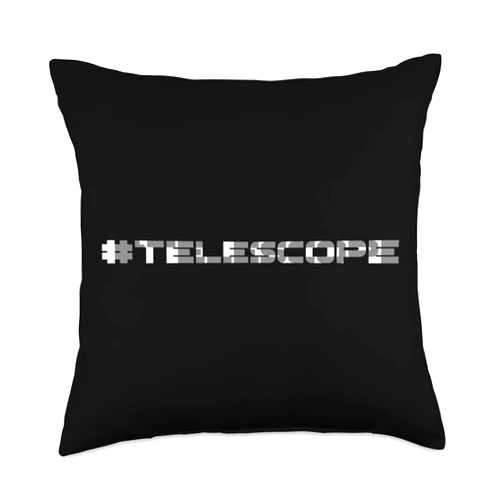 Visit The Space Exploration Gifts # Telescope-Space Throw Pillow, 18x18, Multicolor