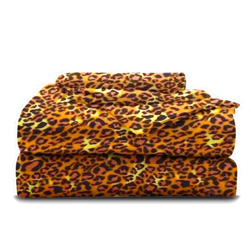 Maayu String Real 800-Thread-Count, 100% Giza Cotton My, 6 PC Sheet Set [1 Fitted, 1 Flat, 4 Pillowcases] |Twin-XL Size, Leopard Print| 800TC Giza Long Staple Dream Cotton, Fit Upto 15