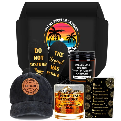 Launrada Retirement Gifts for Men 2026 Funny Retired Gifts for Mens Cool The Legend Has Retired Gift Ideas Basket for Male Thoughtful Happy Retirement Gag Gift Decorations Box for Man Male Coworker Boss Dad