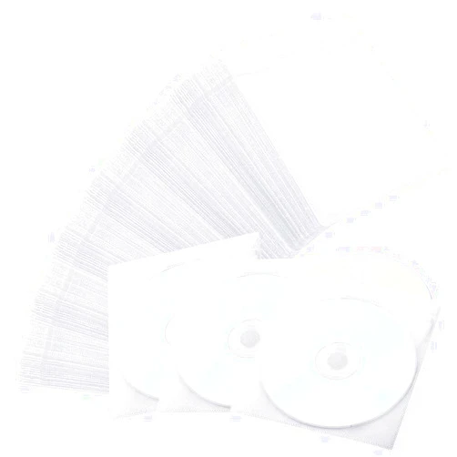 FULANDL 600PCS CD DVD Sleeves, FULANDL Premium CD Double-Sided Refill Plastic Sleeve for CD and DVD Storage Binders (White)