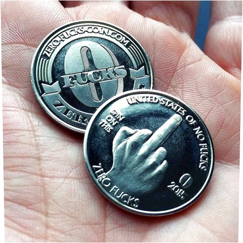 ZFG Inc. Zero F's Given Giftable Novelty Quarter Coins, Color Silver, The Middle Finger, 10-Pack
