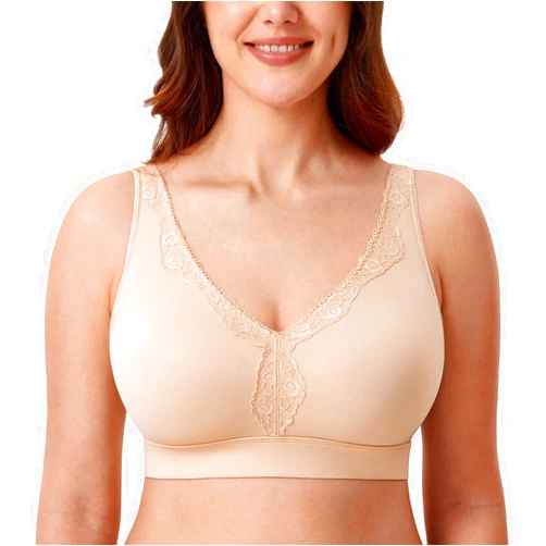 AISILIN Women's Wireless Bra Plus Size Full Coverage Seamless Unlined Comfort