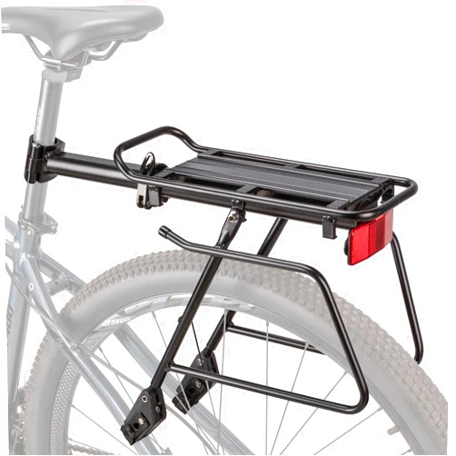 KONG MING CAR Rear Bike Rack - Bike Cargo Rack Quick Release Mount - Large Capacity Bicycle Pannier Rack 60lbs, Touring Carrier Rack fit 24”-29” and 700c