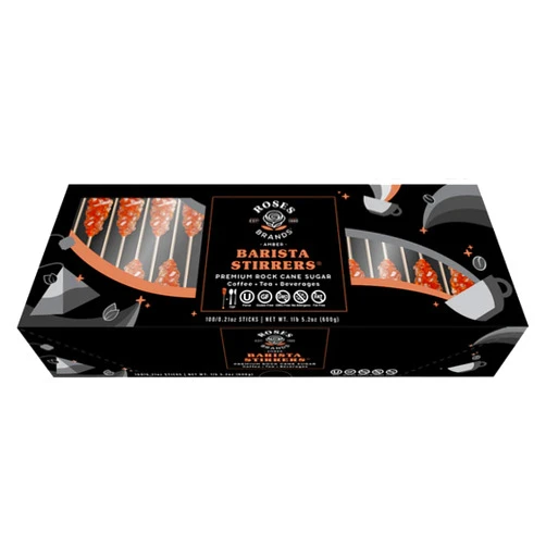 CandyKorner Rock Candy Demitasse Sticks - Amber - Unwrapped 100 Count for Coffee and Cocktails - Certified Kosher, Non GMO, Gluten-Free (1)