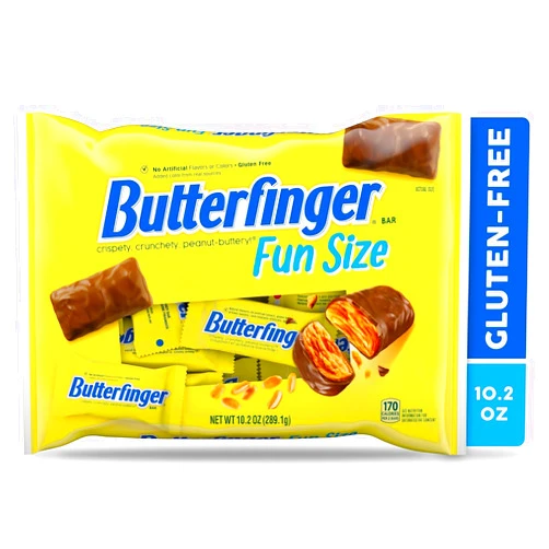 Butterfinger, Chocolatey, Peanut-Buttery, Fun Size Candy Bars Halloween Candy, Individually Wrapped, 10.2 oz