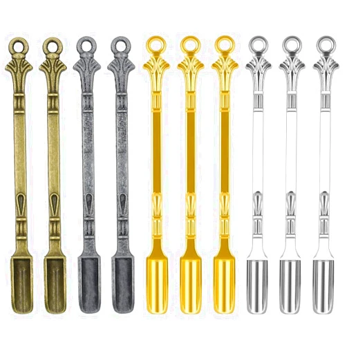 Canumer 10 PCS Shovel Mini Spoon Alloy Tableware Charm Kitchen Pendant Spoon Tiny Shovel Spoon for Necklace DIY Craft Jewelry Making Keychain