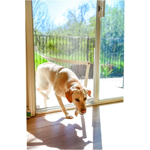PetDoors.com Custom Sliding Door Pet Door Screen Kit | For Existing Patio Screen Doors | Pet-Friendly Entrance for Dogs & Cats | Kit Only, Does Not Include Screen | Plus Extra White Tape, Magnetic Closures