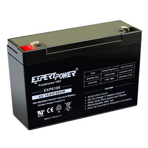 ExpertPower 6V 10AH Sealed Lead Acid (SLA) Battery with F1 Terminal