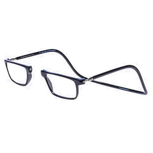 Clic Magnetic Reading Glasses for Men or Women, Computer Readers, Executive (M-XL, Black, 2.00 Magnification)
