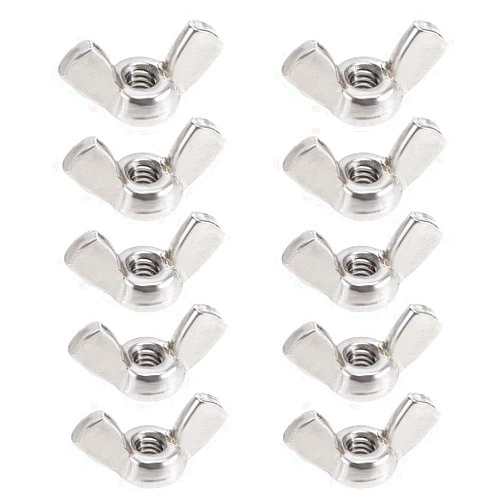 uxcell #8-32 Wing Nuts 304 Stainless Steel Shutters Butterfly Nut Hand Twist Tighten Fasteners Parts 10pcs