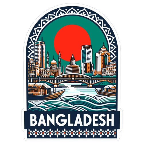 No Thorns Media Bangladesh Sticker 4 Inch City Travel Souvenir Destination - Waterproof Vinyl Decal for Laptop Water Bottle Car Tumbler - Durable Aesthetic Long-Lasting Stickers for Adults ID44990