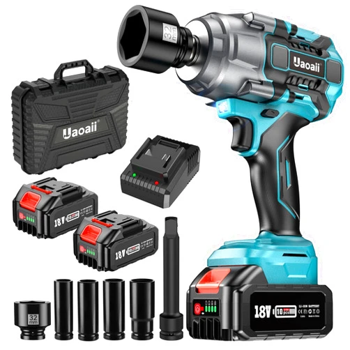 Uaoaii 1300Nm(960ft-lbs) Cordless Impact Wrench Torque Beast, 1/2 Battery Impact Gun w/ 2X 5.0Ah Battery, 5 Sockets & Storage Box, Electric Impact Wrench for Truck RV, Maintenance Duty, IW810
