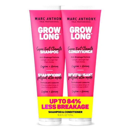 Marc Anthony Shampoo and Conditioner Set, Grow Long Biotin - Anti-Frizz Deep Conditioner For Split Ends & Breakage - Vitamin E, Caffeine & Ginseng for Curly, Dry & Damaged Hair