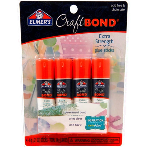 Elmer's ELMERS CraftBond Extra Strength Glue Sticks, 6 Grams, 4 Count