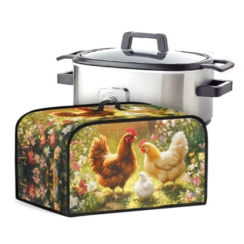 Uorisanigo Chicken Crock for Pot Cover Oval 6 7 8 qt Floral Small Kitchen Appliance Cover Accessories Slow Cooker Cover Universal Fits