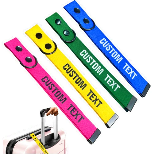 QJS PATCH Custom Luggage Tags - Customize with Your Text,Personlized Name ID Suitcase Tag Labels for Travel Suitcase,Embroidery Baggage Tags for cothings,Quickly Spot Suitcases,Travel Bag,Hiking Bag