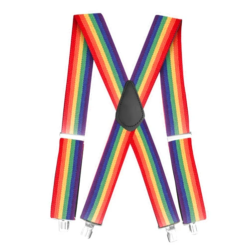 Jackster Inc Jackster Rainbow Suspenders X-back adjustable with strong Jumbo clips 2