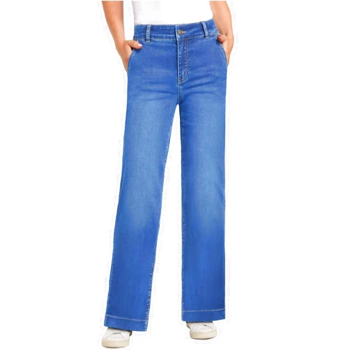 LOOKUB Womens Wide Leg Jeans - Deep Front Pockets High Waisted Jeans, Stretchy Baggy Straight Leg Jean for Women