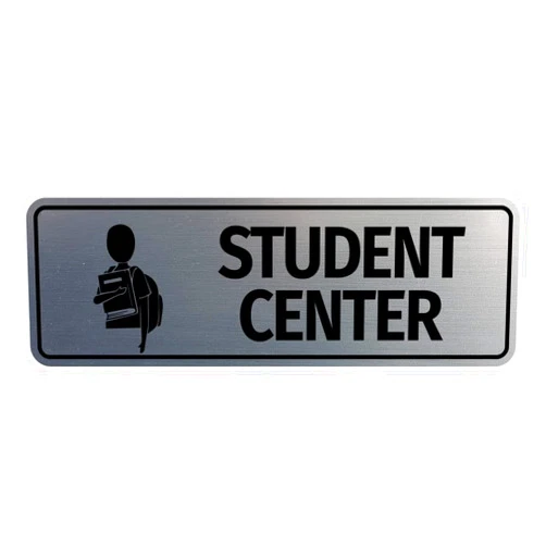Signs ByLITA Standard Student Center Sign (Brushed Silver) - Small