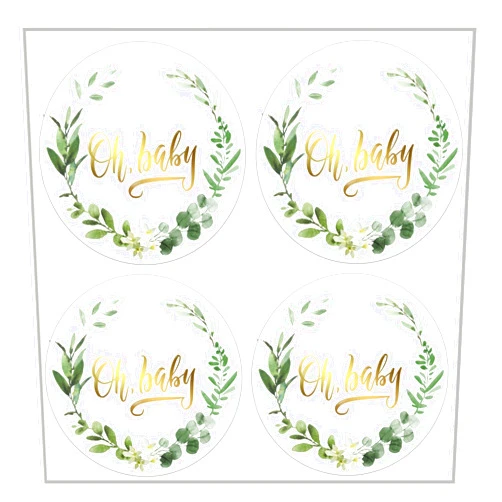 Mobiusea Creation Greenery Oh Baby Stickers | 60pcs Waterproof Gold Foil Sticker in 2