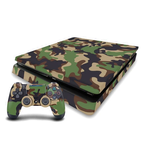 Head Case Designs Brown And Green Camo Camouflage Vinyl Sticker Gaming Skin Decal Cover Compatible With Sony PlayStation 4 PS4 Slim Console and DualShock 4 Controller