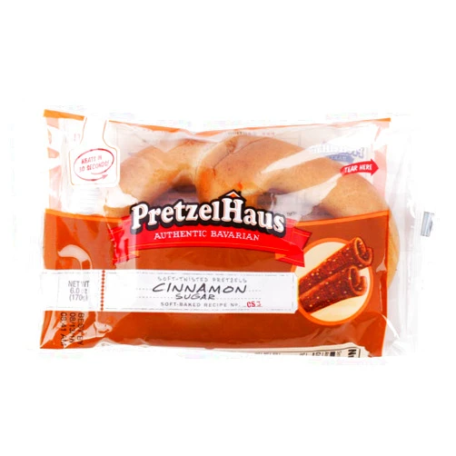 Soft Pretzels by DINOSALES PretzelHaus Soft Individually Wrapped Bavarian Baked Pretzels. Never Frozen. Heat and Serve Soft Pretzels. Sleep Mist Included. (CINNAMON, 10)