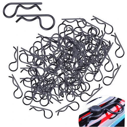 HobbyPark 100pcs Universal RC Car Body Clips Pins for Traxxas & All 1/10th Redcat HPI Himoto HSP Exceed Truck Buggy Shell Replacement Parts (Black)