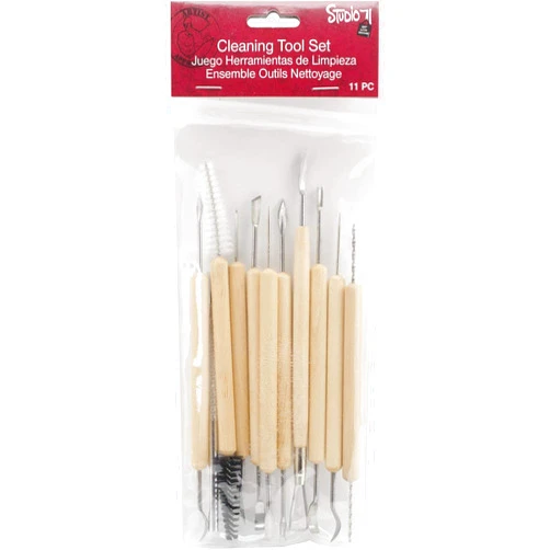Darice 11-Piece Clay Tools Set from Studio 71 – Metal Tipped Clay Sculpting Tools with Wood Handles, Ideal for Cleaning and Creating Decorative Effects on Clay Surfaces